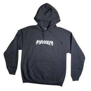 Lady Gaga Mayhem Graphic LS Hoodie Sweatshirt Top Unisex Sz M Black Pouch NWOT